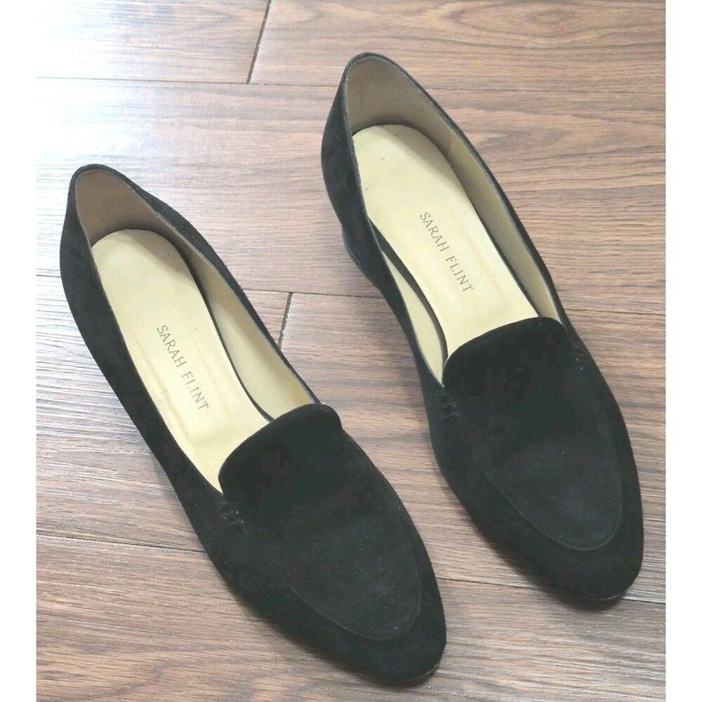 Sarah Flint Rosie Black Suede Handmade In Italy Woman's Loafer Size 9.5